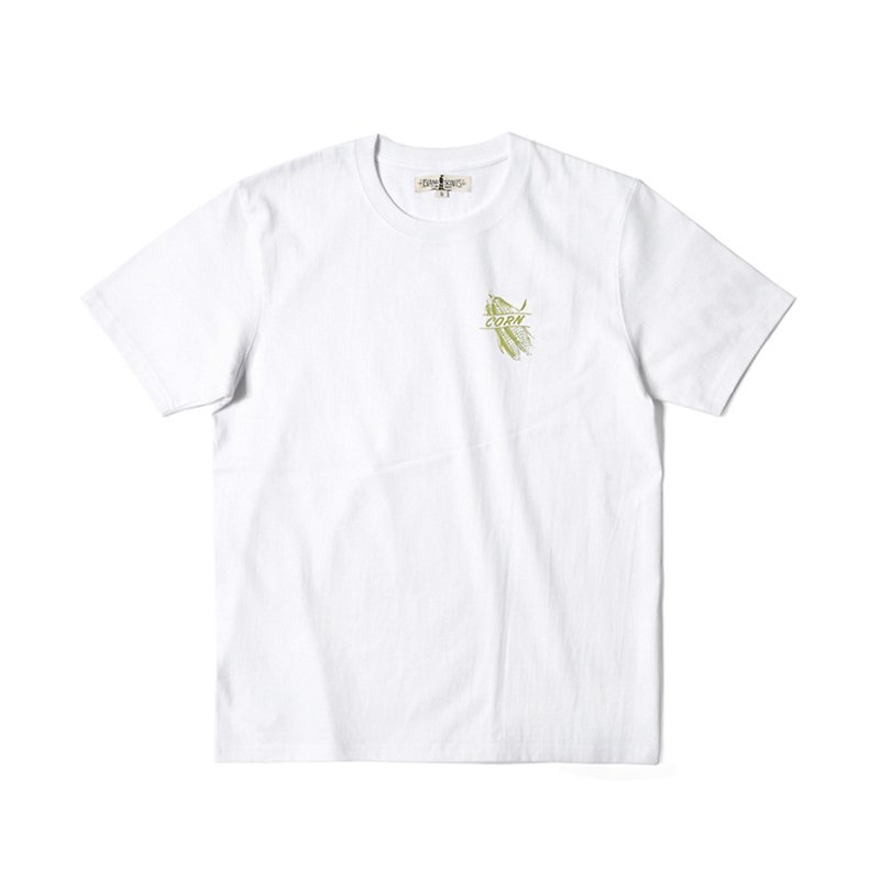 280g Cotton Tubular Tee With Corn Print in Navy - Men's T-Shirts & Tops - Cotton & Hemp White