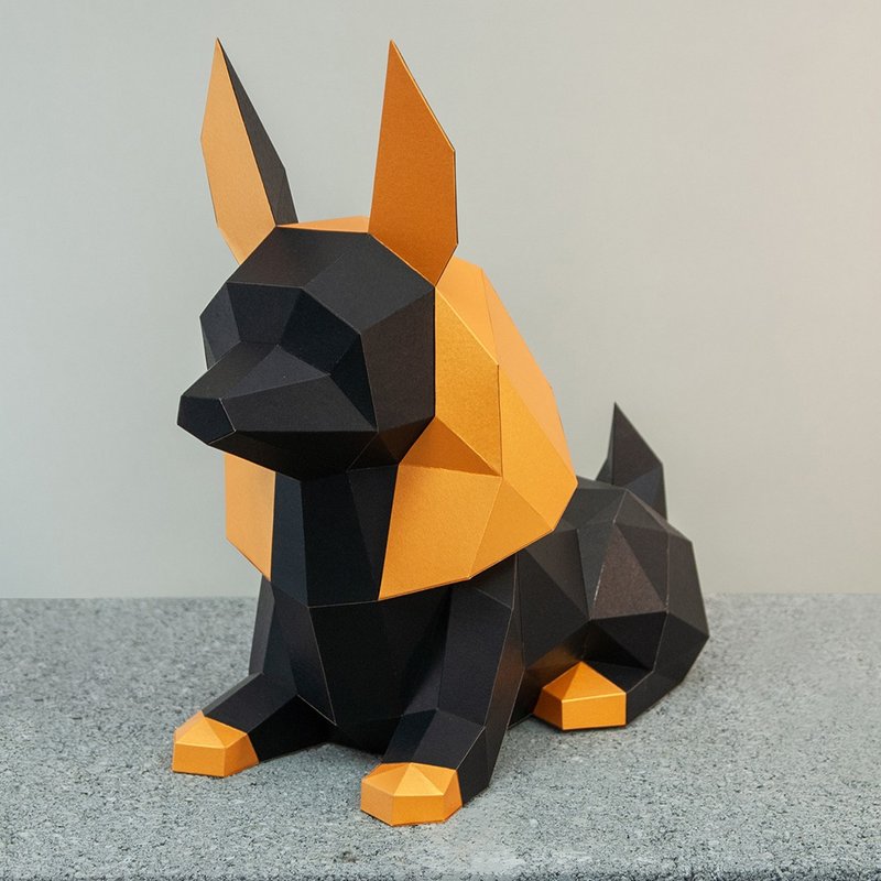 問創設計 DIY手作3D紙模型 禮物  擺飾 埃及神  - 小狐狼阿奴比斯 - 擺飾/家飾品 - 紙 金色