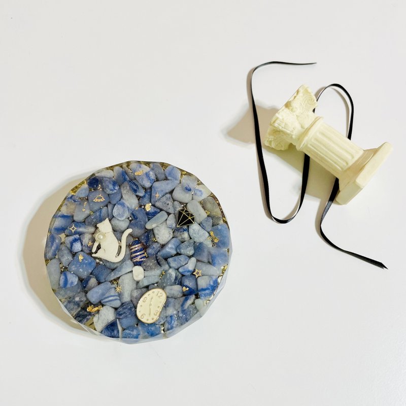 奧剛杯墊/燭台/擺件/orgonite/療癒/招財開運 - 擺飾/家飾品 - 半寶石 藍色