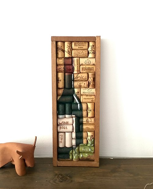 PerlaDArte 葡萄酒軟木牆壁裝飾木牆壁藝術葡萄酒愛好者禮物葡萄酒軟木