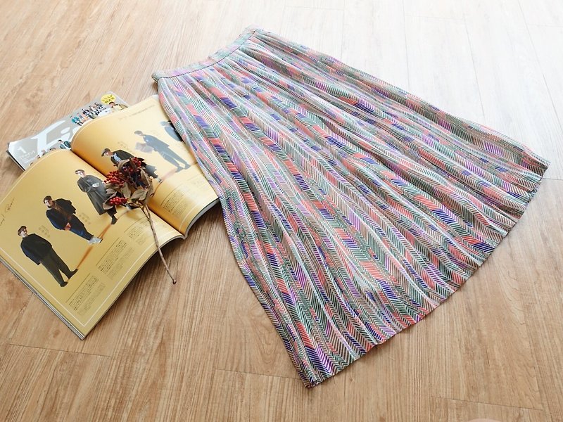 Vintage under / skirt no.119 tk - Skirts - Polyester Multicolor