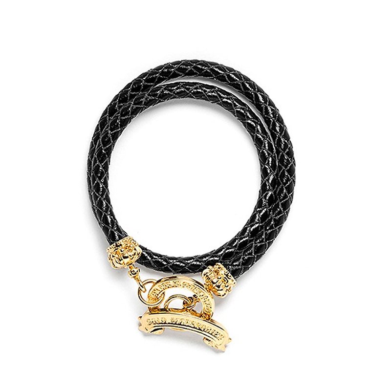 Crown reel Leather bracelet Crown Reel Weave Leather Bracelet - สร้อยข้อมือ - โลหะ 
