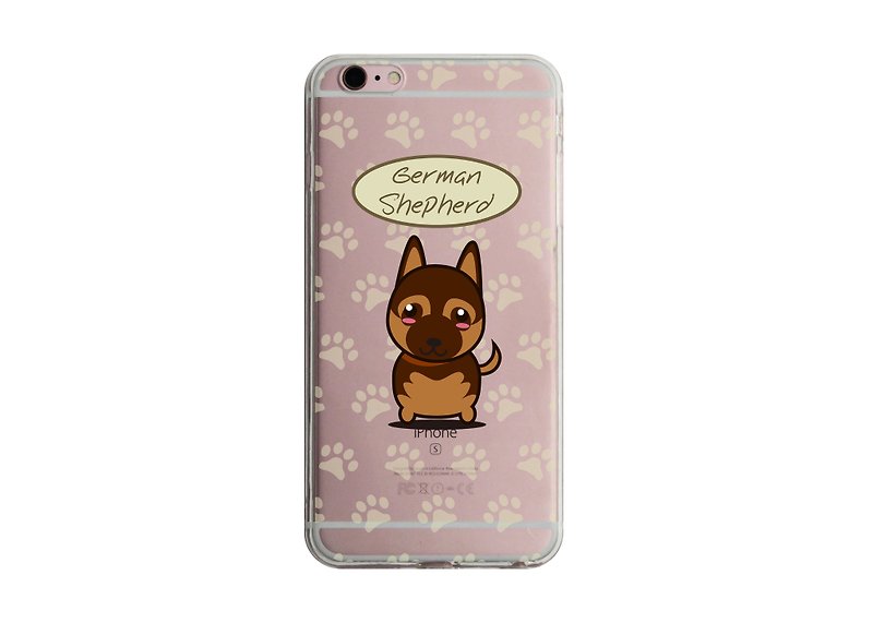 [Cute German Shepherd Transparent Phone Case] iPhone13 12 Samsung Sony Huawei Xiaomi - Phone Cases - Plastic Brown
