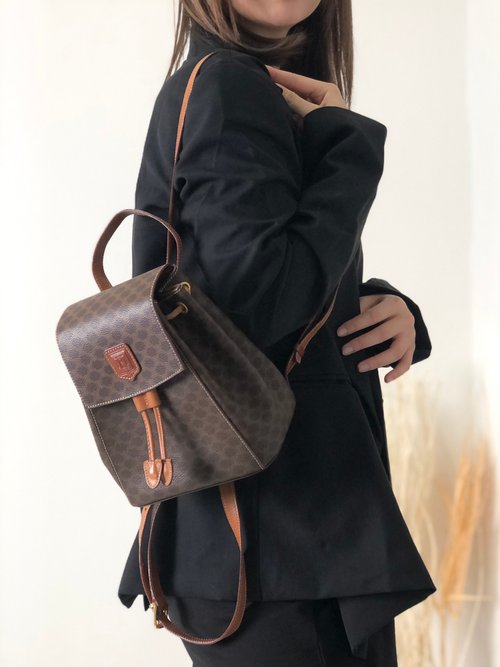 日本直送 名牌中古包 】CELINE セリーヌ マカダム ブラゾン型押し