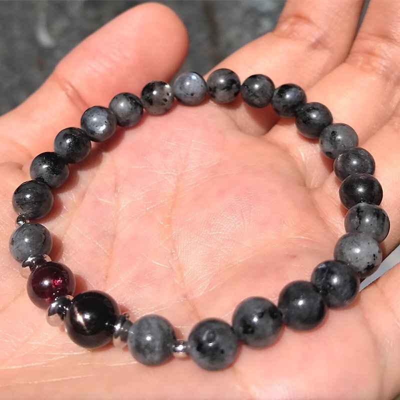 [Zen] Lost and find natural stone hypersthene Stone Stone bracelet flash - สร้อยข้อมือ - เครื่องเพชรพลอย สีดำ