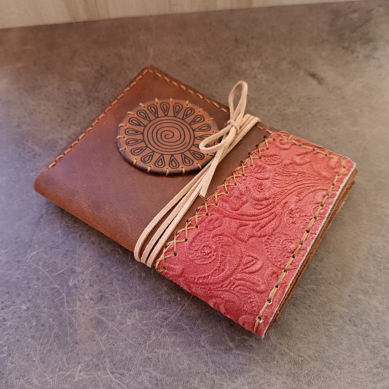 Leather Passport Case with Notebook Pocket and Card Slot, Graduation Gift - 護照夾/護照套 - 真皮 咖啡色