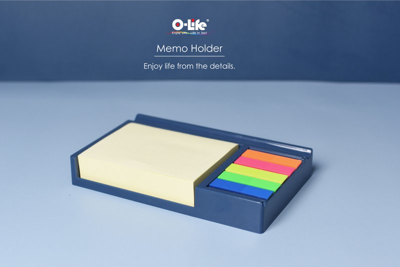 O-Life memo notes storage holder - contains memo notes and colorful sticky notes - Sticky Notes & Notepads - Plastic 