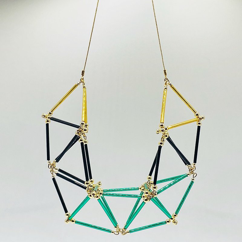 3D Huge NECKLACE【GreenMIX】 - Necklaces - Glass Multicolor