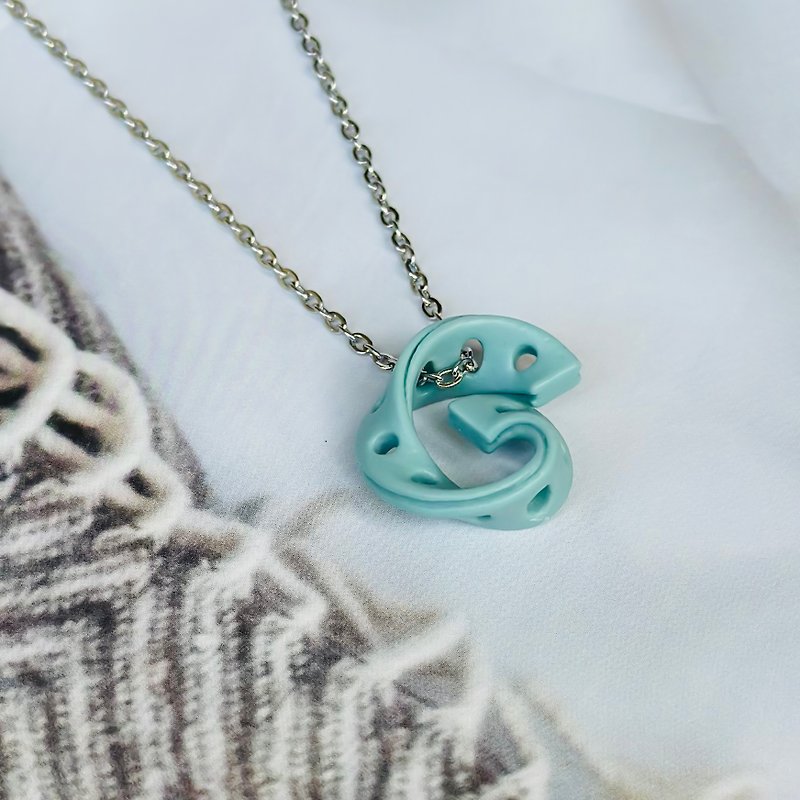 3D printing, environmentally friendly, colorfast necklace - Women/  Listening - Necklaces - Porcelain Blue