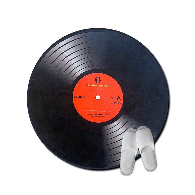 可客制 黑膠唱片軟毛地墊/地毯 音樂人生日 交換禮物 Vinyl Recor - 擺飾/家飾品 - 其他材質 紅色