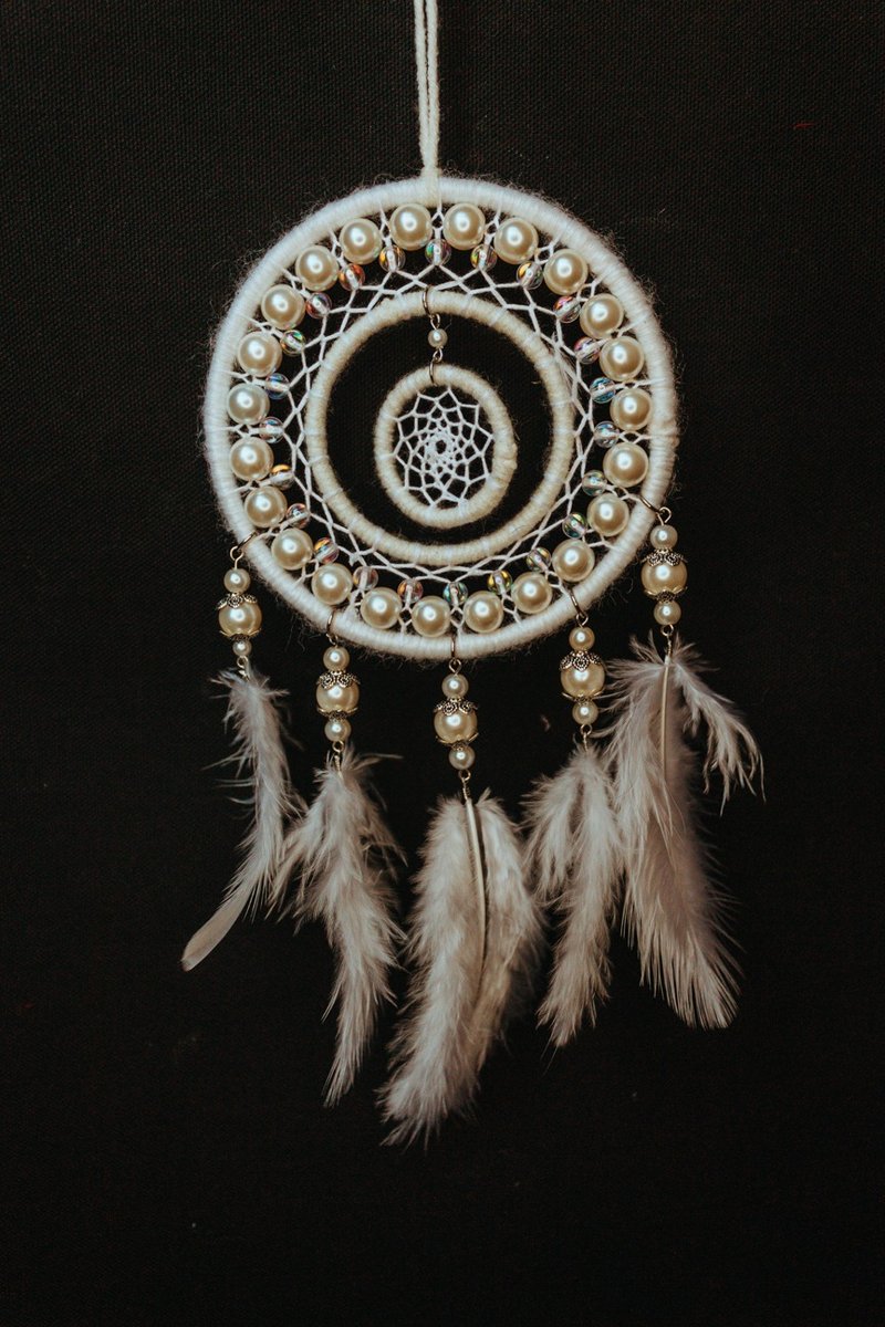 純手工捕夢網 Handmade Dreamcatcher－【白色的夢】 - 擺飾/家飾品 - 其他材質 白色
