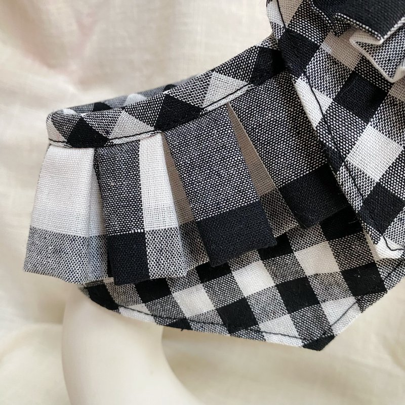 發裁手作。Facai Handmade 寵物領巾 毛孩瑪格領_黑白格格 - 寵物衣服 - 棉．麻 紫色
