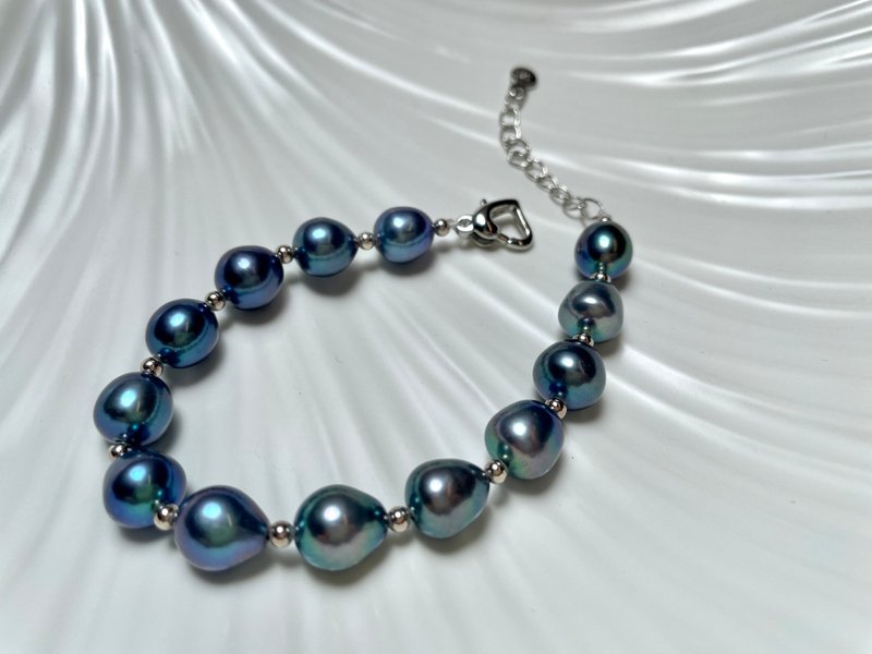 Seven Color Light Natural Seawater Pearl Tahitian Black Pearl Dazzling Color Bracelet - สร้อยข้อมือ - ไข่มุก หลากหลายสี