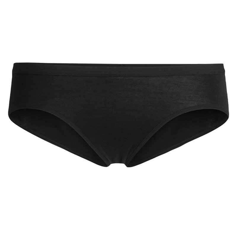 【icebreaker】Female Siren HIP Briefs-BF150-Black - ชุดชั้นในกีฬาผู้หญิง - ขนแกะ สีเทา