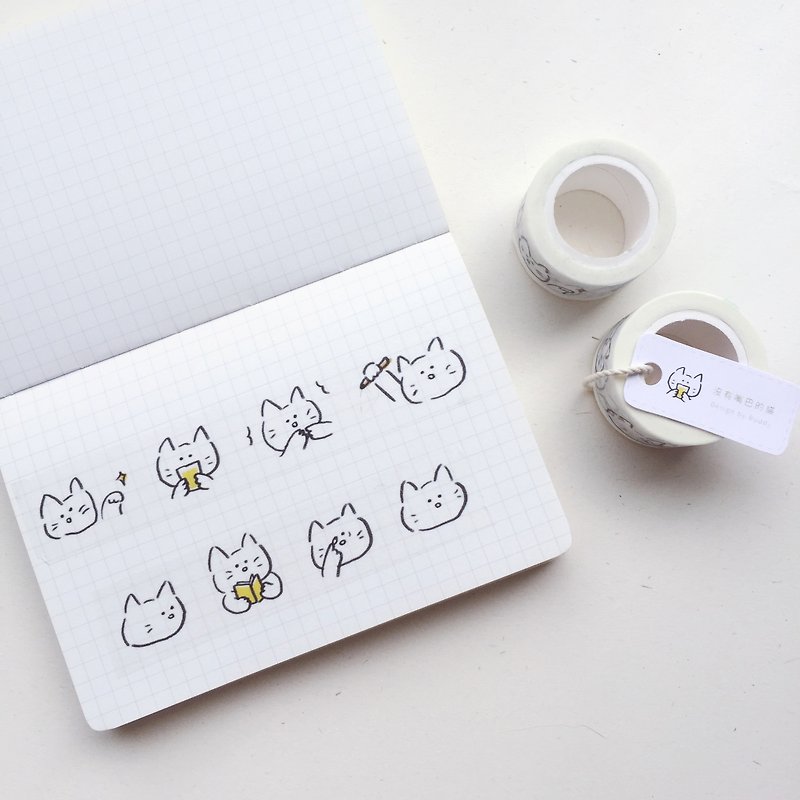 Buddy | Cat Without Mouth | Paper Tape - Washi Tape - Paper White
