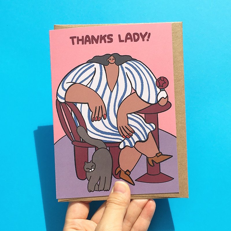 グリーティング カードありがとう最小限の女性は女性に感謝します!ありがとうグリーティング カード