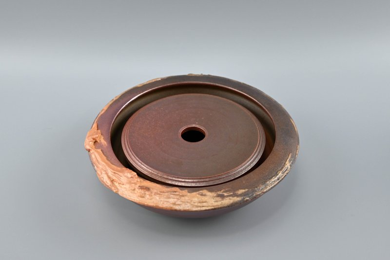 柴燒兩件式茶盤 日式茶盤 壺承【臻麟陶藝】 - 茶壺/茶杯/茶具 - 陶 