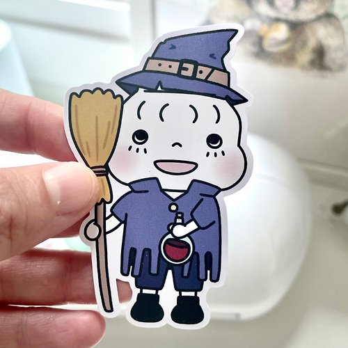 adorablemadeth Di-cut sticker (Latte collection : witch)
