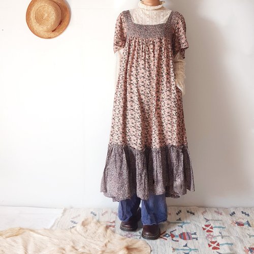 ヴィンテージ　インディアンドレス　70年代 BajuTua/ヴィンテージ/70年代のアディーニアースフローラル