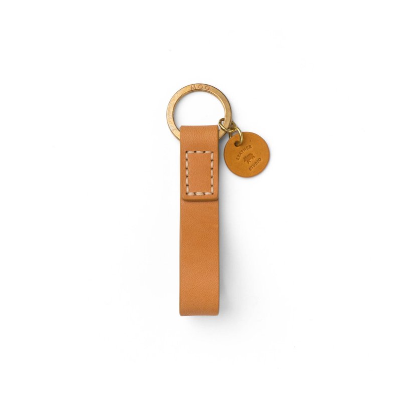 DIY Material Pack Simple Leather Keychain/M1-076 - Leather Goods - Genuine Leather Orange