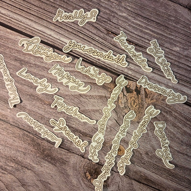 麻花形文字圖案 - 貼紙 - 紙 