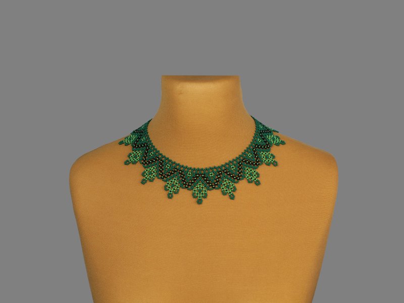 Green bead necklace for mom - สร้อยคอ - แก้ว สีเขียว