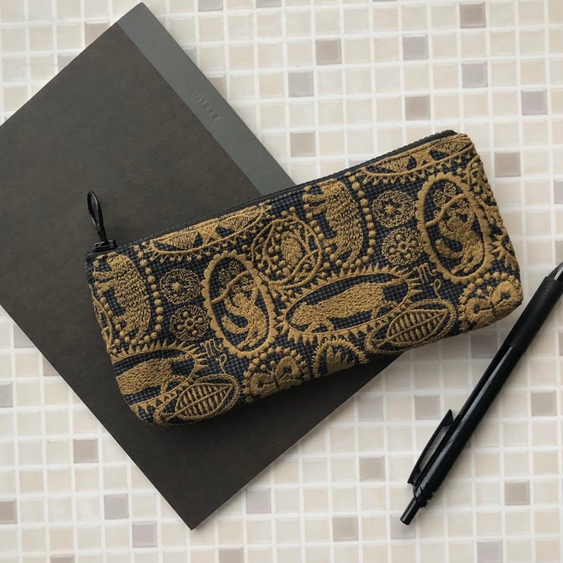 mina perhonen jungle relief handmade pencil case - Pencil Cases - Cotton & Hemp Khaki