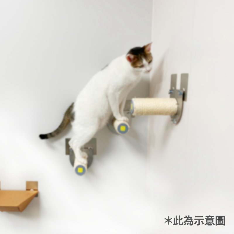 【三入】貓柱短階梯(壁貼固定) - 貓跳台/貓抓板 - 其他材質 咖啡色