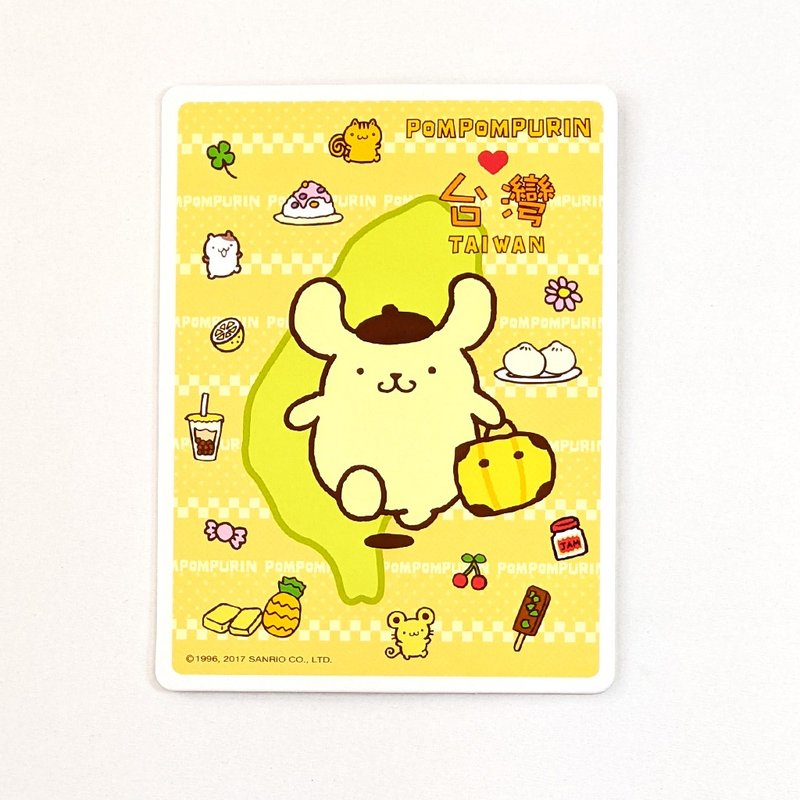 [Roaming Taiwan X Sanrio] Pudding Dog Postcard + Luggage Sticker (Taiwan + Chiang Kai-shek Memorial Hall) - Cards & Postcards - Paper 