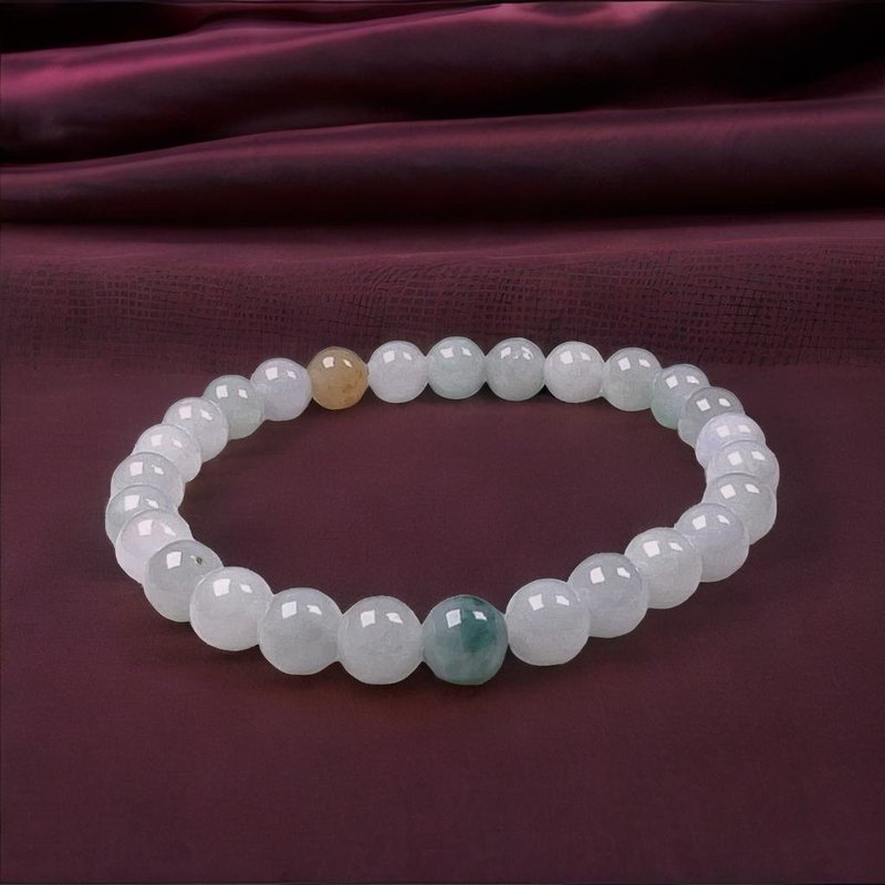 Colorful jade beads | Natural Burmese jade A grade jade | Gifts - สร้อยข้อมือ - หยก หลากหลายสี