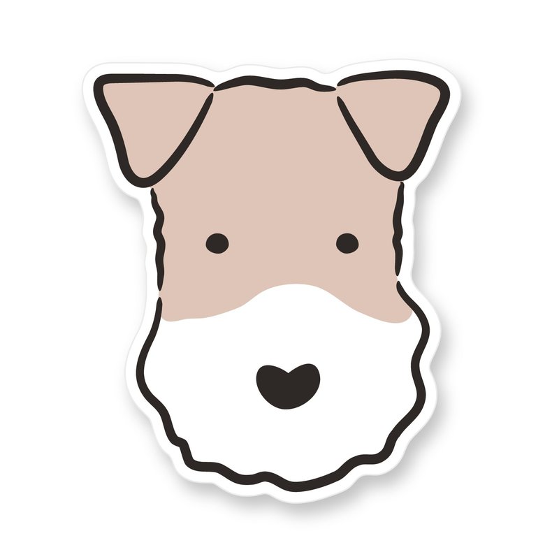 Wirefoxterrier 剛毛獵狐梗造型明信片 大頭 - 卡片/明信片 - 紙 白色