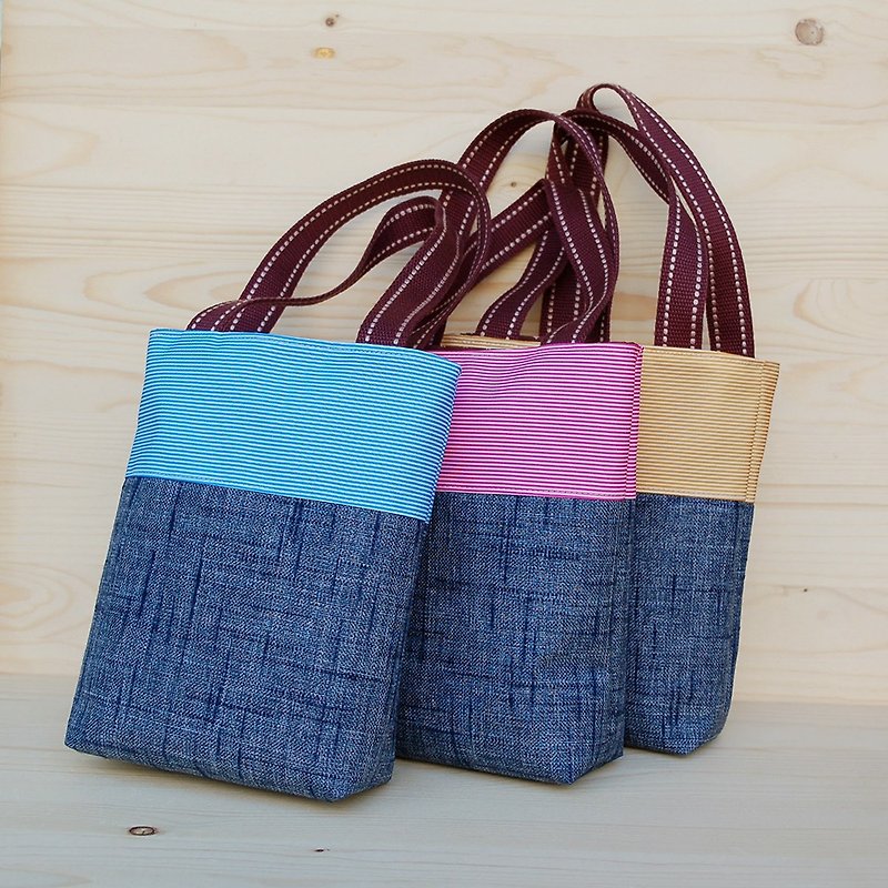 Nylon waterproof small bag / kettle bag umbrella bag breakfast bag - กระเป๋าถือ - ไนลอน สีน้ำเงิน
