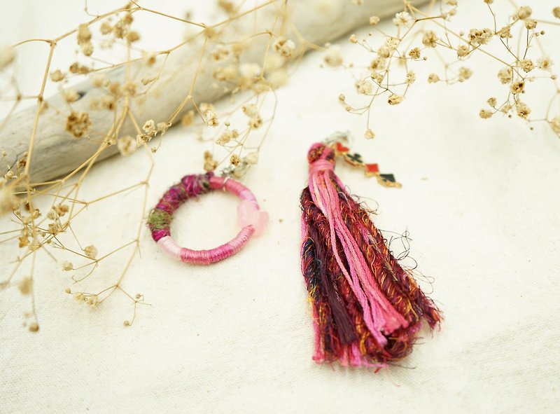 Handmade Sari Silk Earrings - Earrings & Clip-ons - Silk Pink
