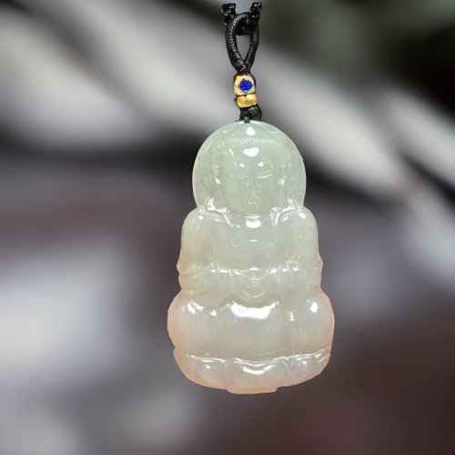 瓔珞翡翠 冰種翡翠觀音菩薩項鍊 | 天然緬甸玉翡翠A貨 | 送禮