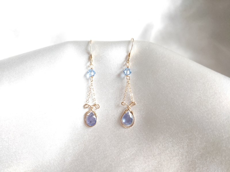 US gold-earrings 14kgf / Stone - ต่างหู - เครื่องเพชรพลอย 