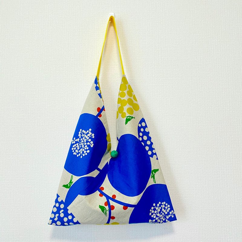 Best-selling spot/Japanese dumpling-shaped side backpack/large size/blue big circle - กระเป๋าแมสเซนเจอร์ - ผ้าฝ้าย/ผ้าลินิน หลากหลายสี
