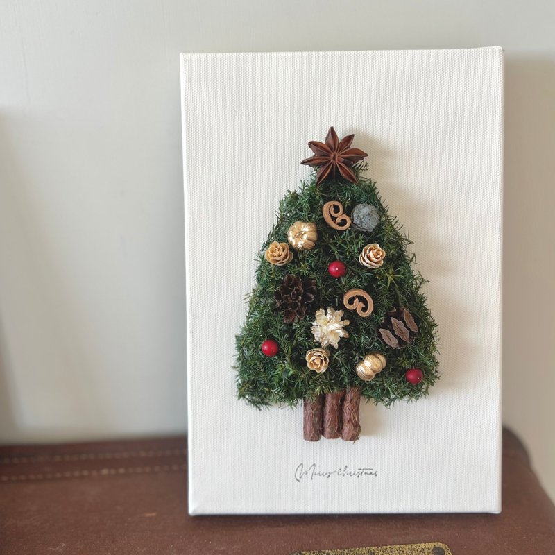 3D Dried Flower Christmas Tree Artwork. Handmade Christmas Gift. Festive Home Decor - ของวางตกแต่ง - พืช/ดอกไม้ 