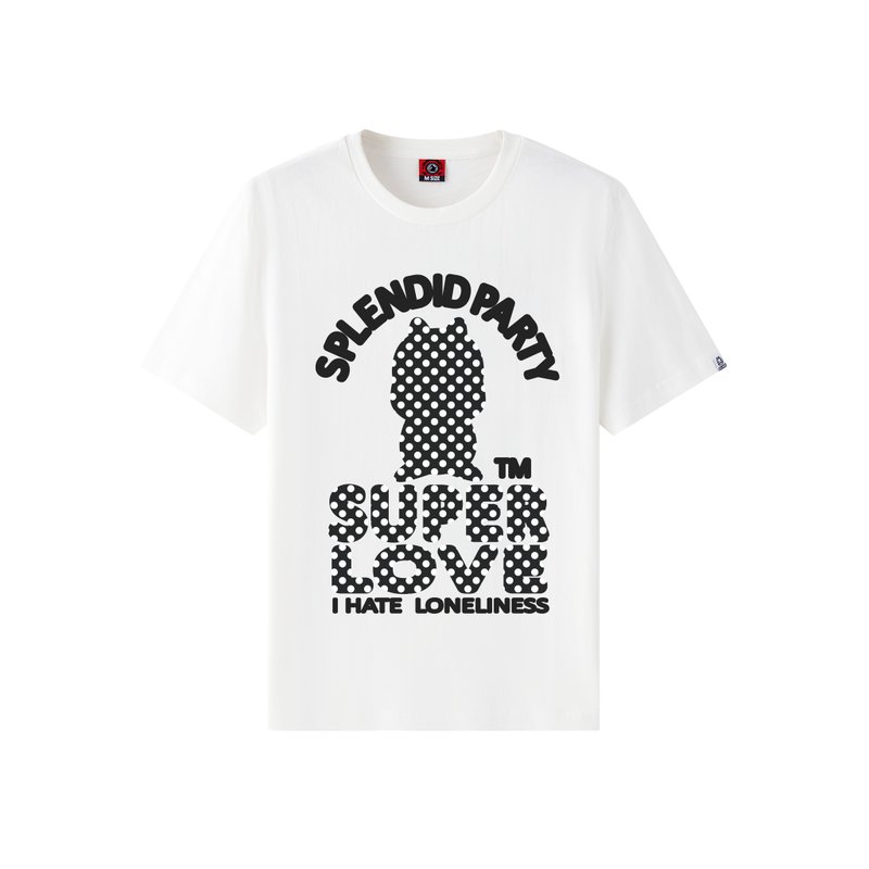 Regular Character T-Shirt - Super Love (White) Bb - Men's T-Shirts & Tops - Cotton & Hemp White