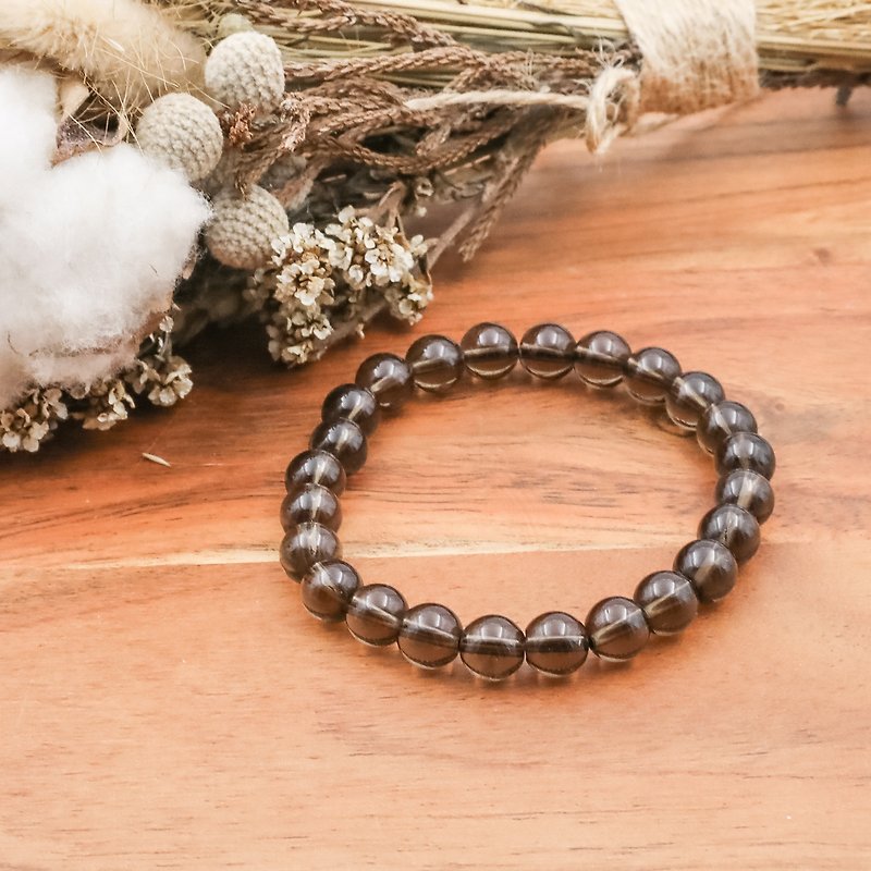 Tea crystal | Raw stone bracelet natural stone bracelet full ore series - Bracelets - Gemstone Brown