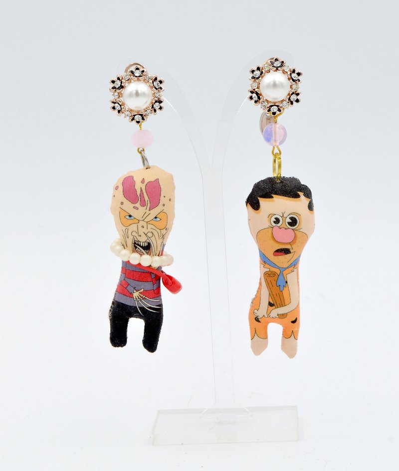 TIMBEE LO killer uncle hand made doll earrings each one - Earrings & Clip-ons - Polyester Multicolor