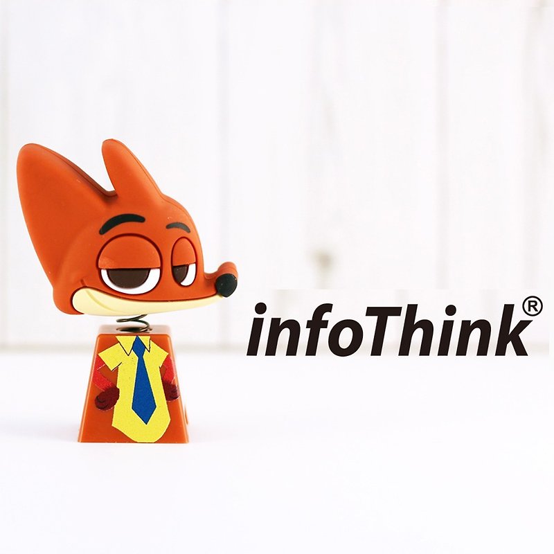 InfoThink ZOOTOPIA NICK WILDE Fox shook his head shape 16GB flash drive - แฟรชไดรฟ์ - กระดาษ สีนำ้ตาล