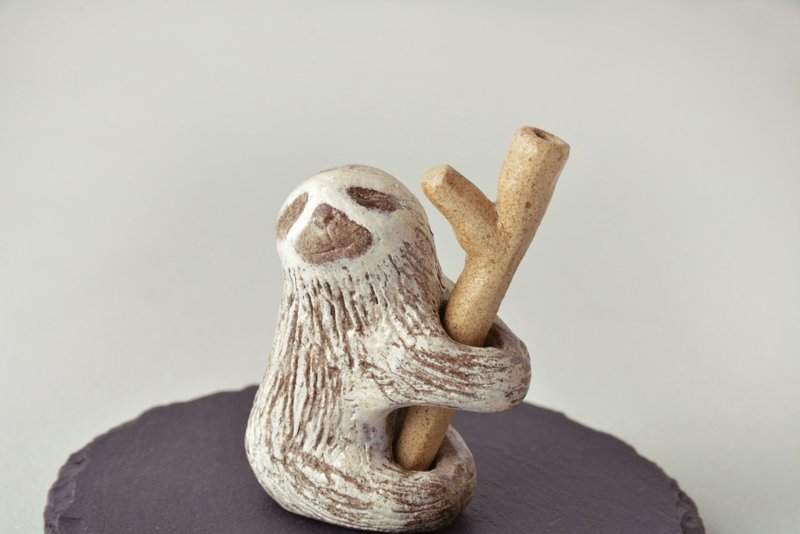 Hongni Caiyi Rainbow-neo sloth tree branch activity incense stand line incense seat pen insert dry flower - Items for Display - Pottery 