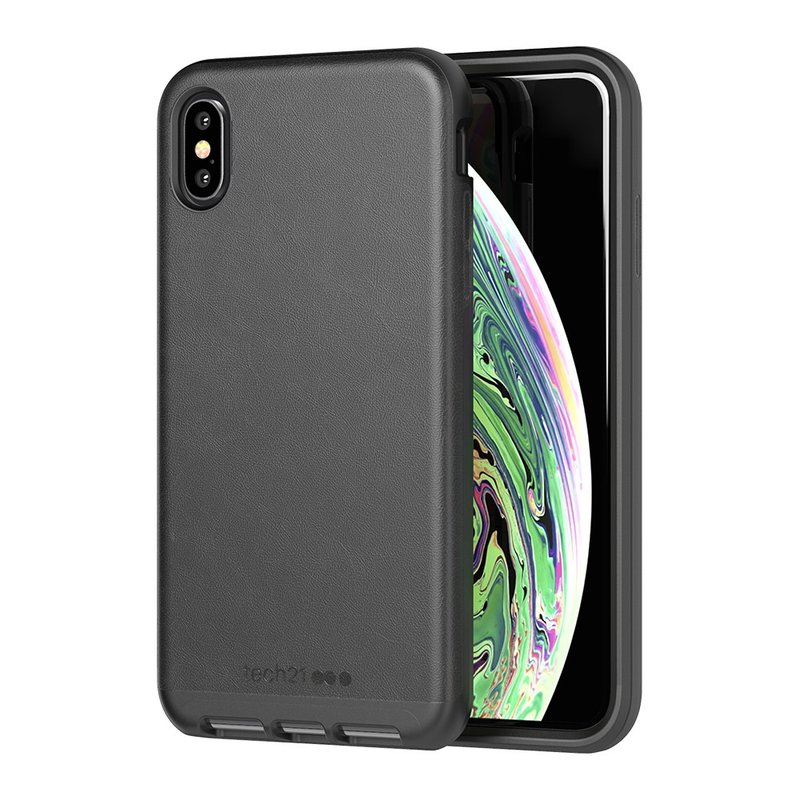 Tech 21 Anti-collision Soft Leather Protective Case-iPhone Xs Max Black (5056234705858) - เคส/ซองมือถือ - หนังเทียม สีดำ