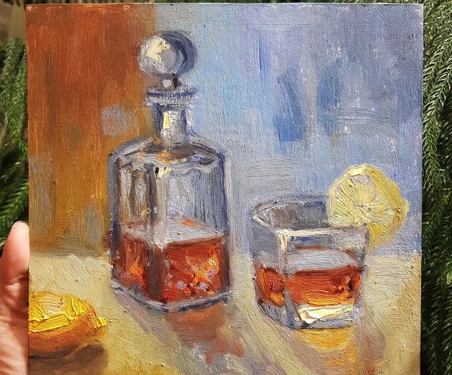 油彩　F3　静物画　ウイスキー　原画 油彩 F3 静物画 ウイスキー 原画 油彩 F3 静物画 ウイスキー