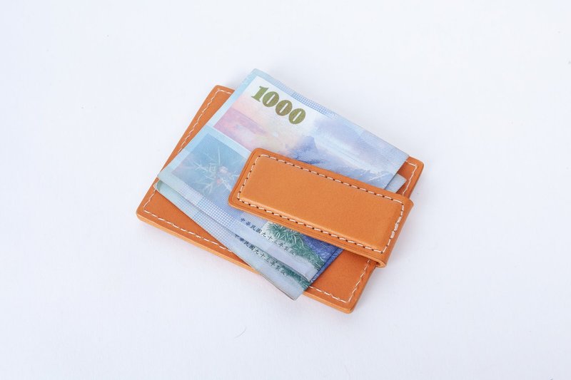 Handmade course magnetic banknote card holder | banknote holder | card storage | leather | genuine leather | gift - เครื่องหนัง - หนังแท้ 