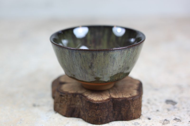 【送給老師】森林 天目釉 中式小茶杯 鶯歌陶藝名家葉敏祥作品 - 茶壺/茶杯/茶具 - 陶 