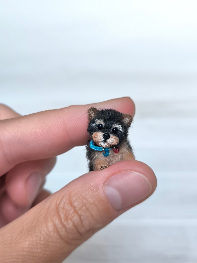 Tiny puppy Luke - 公仔/玩偶 - 羊毛 咖啡色
