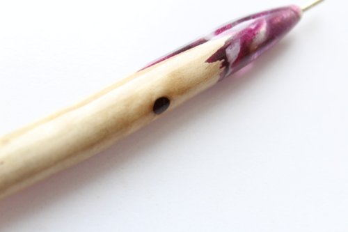 Resin and wood crochet hooks