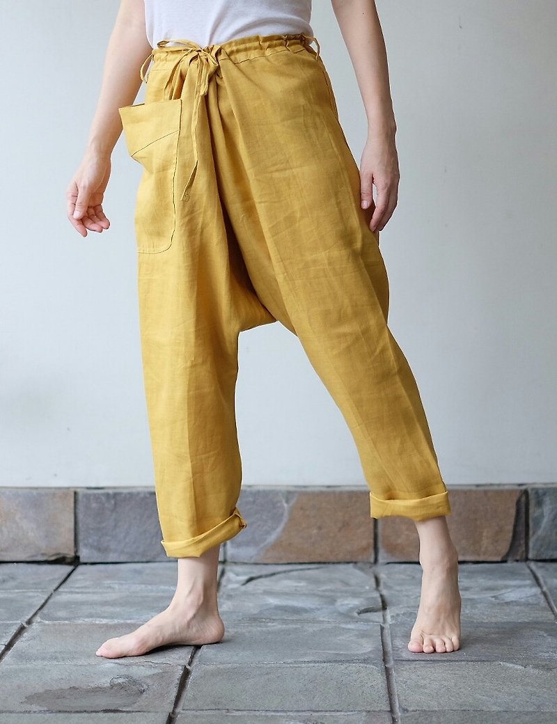 Swarupa Ginger for Her - Women's Pants - Cotton & Hemp Yellow