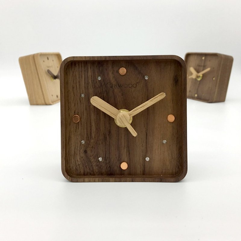 Aluminum wooden clock - Clocks - Wood Gold